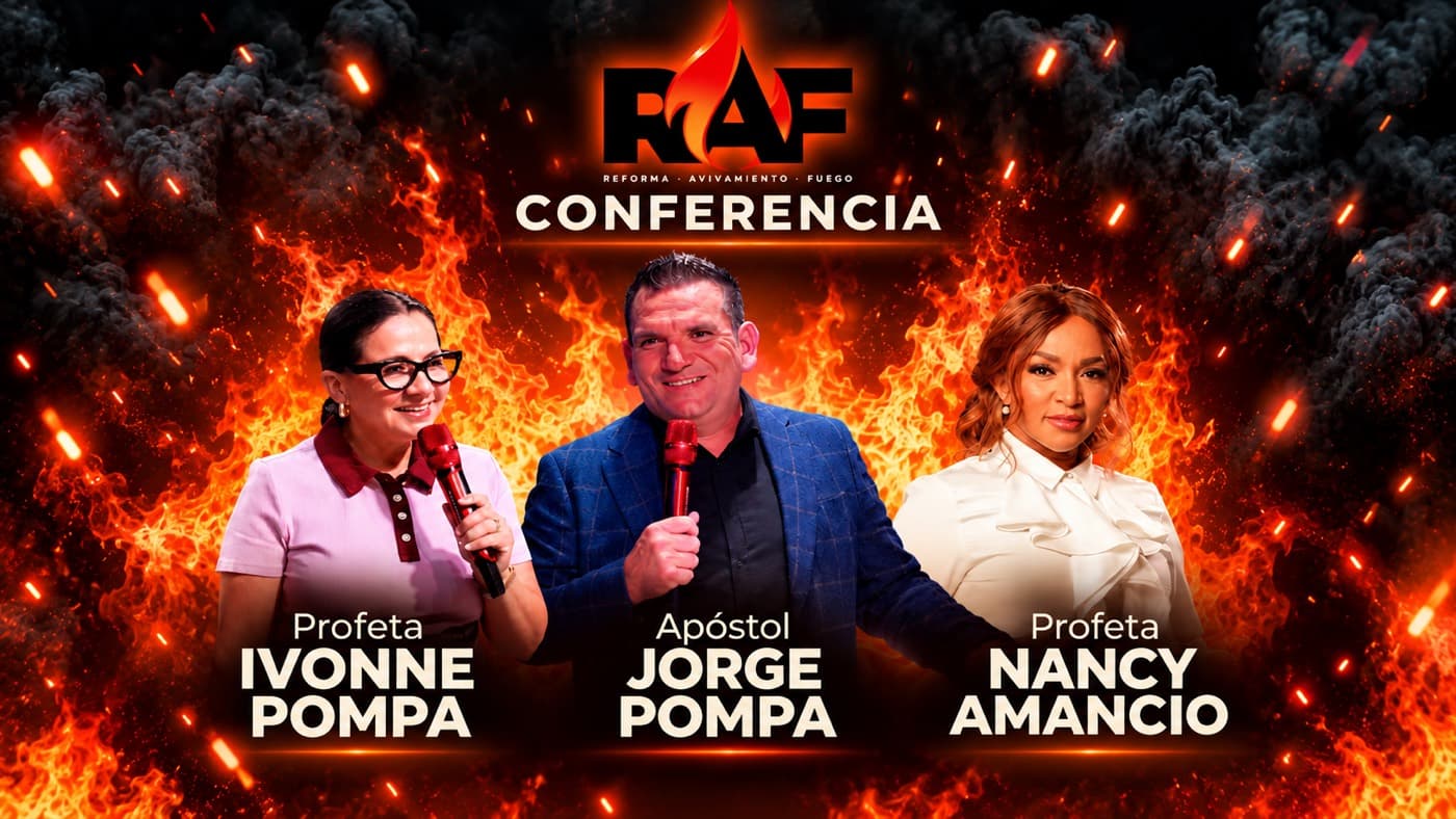 Cartel oficial de la conferencia con Ivonne Pompa, Jorge Pompa y Nancy Amancio